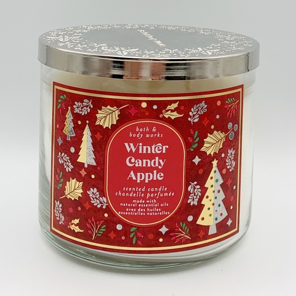Bath & Body Works Other - NWT Winter Candy Apple 3 Wick Candle - Bath & Body Works